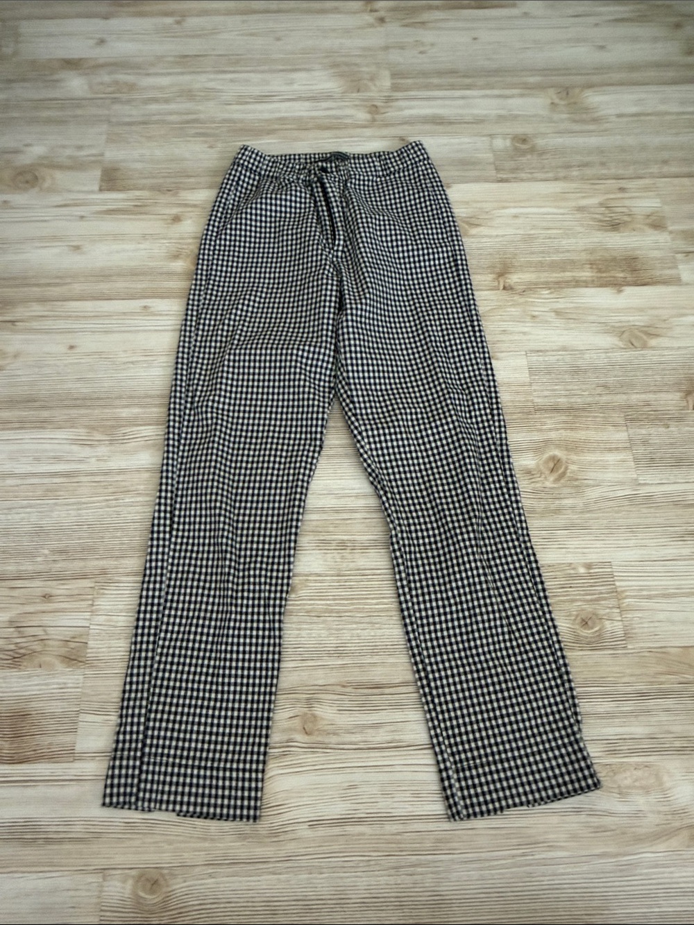 Brandy Melville Black & White Gingham Drawstring Pants